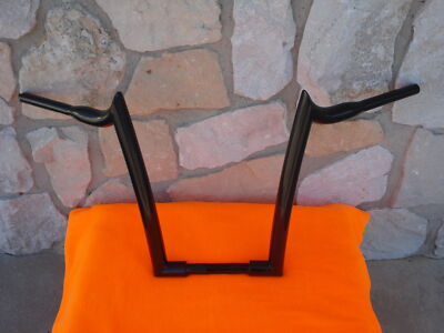 16'' BLACK MONKEY FAT APE HANGER BARS 1-1/4''-1/2'' HARLEY HANDLEBARS 1982 & UP