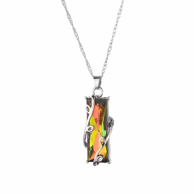 Reiki healing geometric rainbow on sale pendant necklace