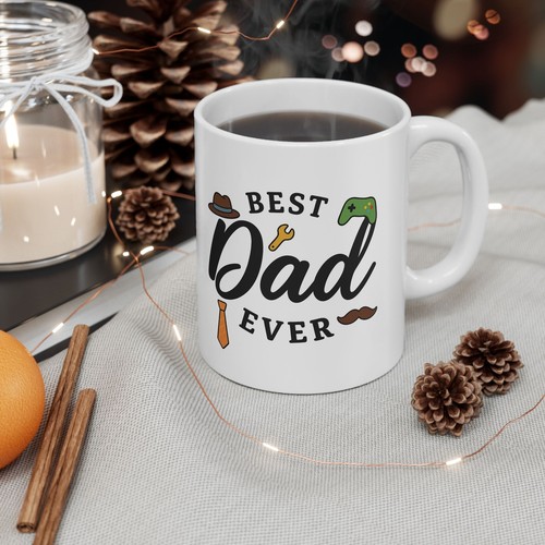 Best Dad Ever Coffee Mug, Funny Father’s Day Gift, Ceramic Mug for Coffee - Picture 3 of 9