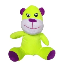 A&A Global Bright Neon Yellow Teddy Bear Plush Stuffed Animal 2022 11.5"