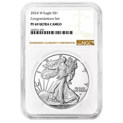 2024-W Proof $1 American Silver Eagle Congratulations Set NGC PF69UC Brown Label