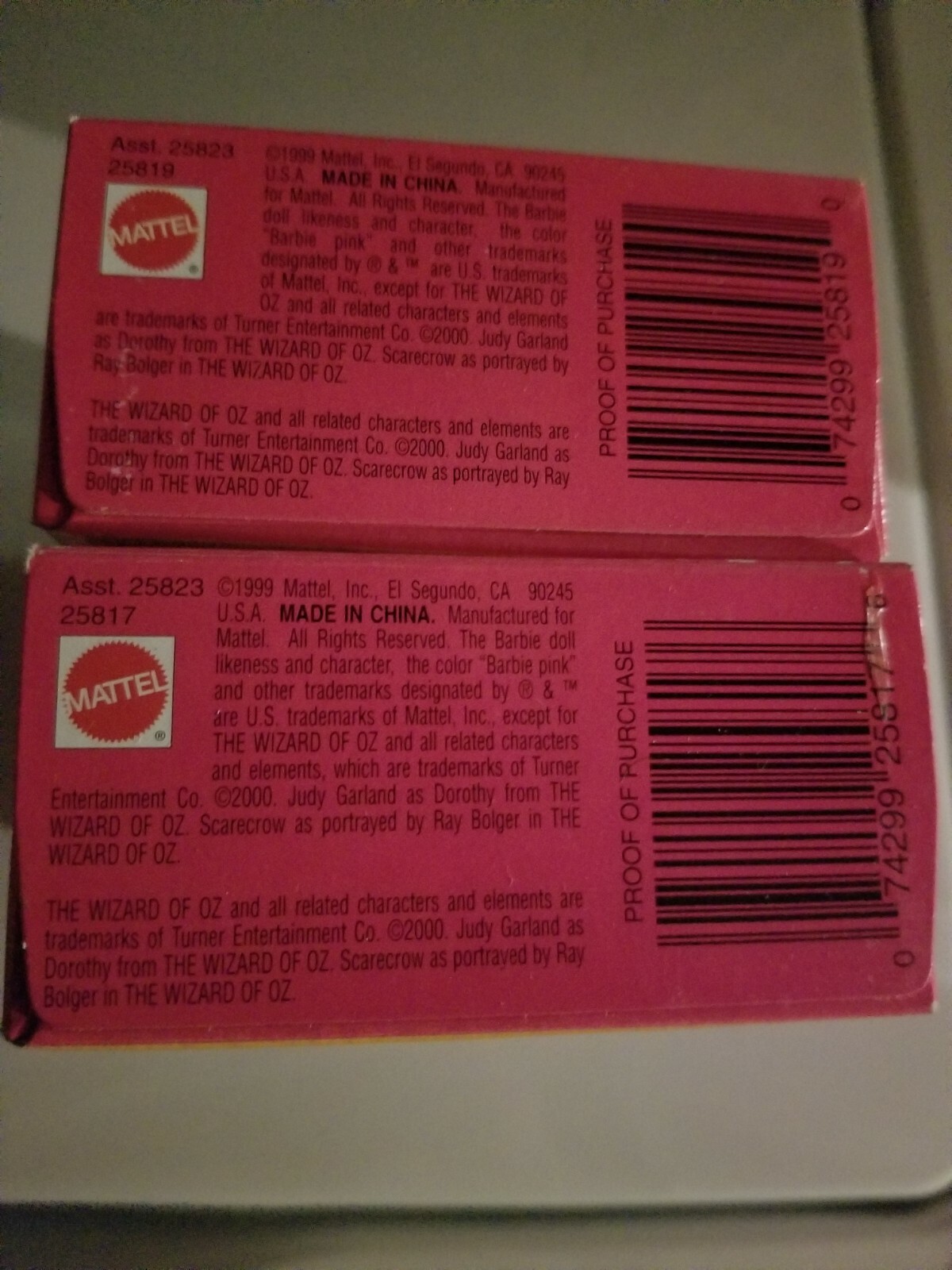 1999 wizard of oz barbie set value