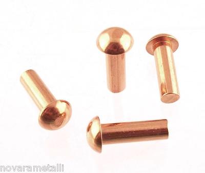 Lot De 20 Rivets En Cuivre Tête Ronde 5x16mm - Marque Novara Metalli, Neufs - Pour La Sellerie, La Maroquinerie, Les Réparations !