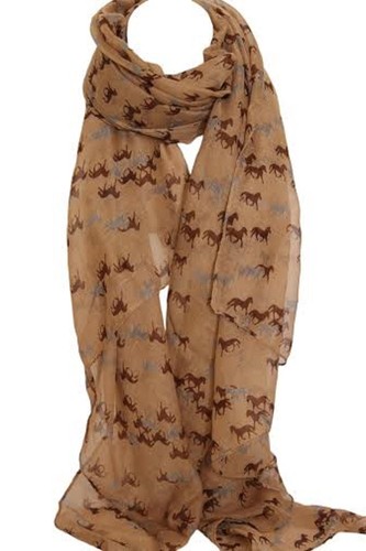 Elegante Beige Color Estampado Caballo Bufandas Envolvente Pareo Chal | eBay