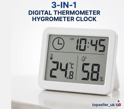 Digitales Hygrometer Thermometer für Innenbereich - LCD Luftfeuchtigkeit Temperatur Messgerät Sensor