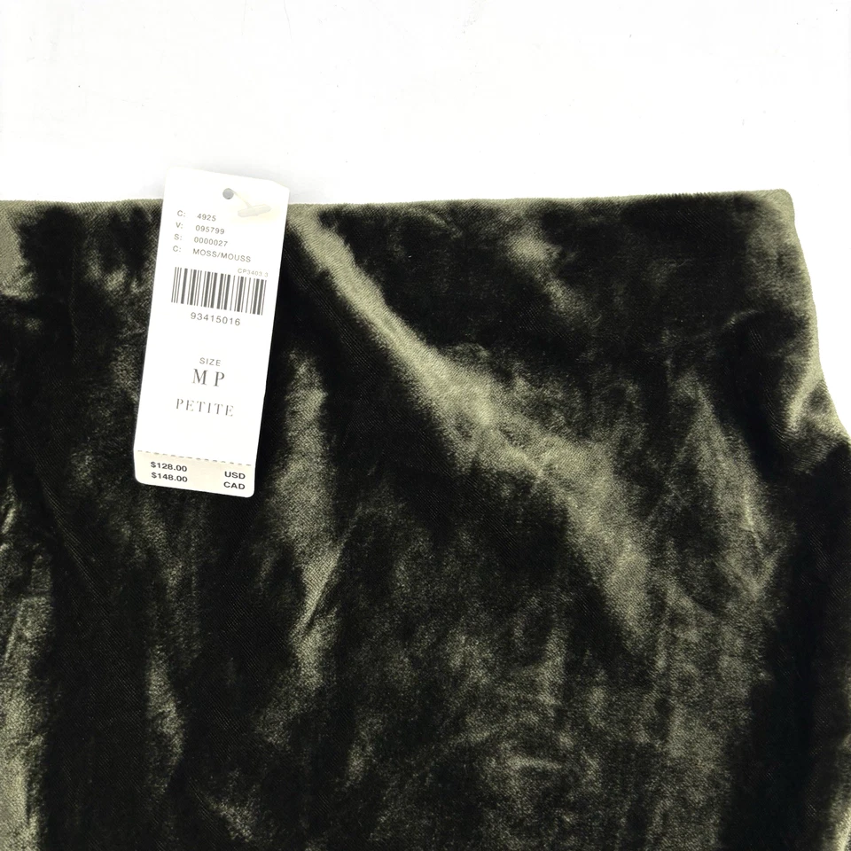 NUEVO Anthropologie The Tilda Moss Verde Terciopelo Maxi Falda Deslizante MP 30x38" Foto 2 de 4