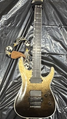 LTD Deluxe 7-String Electric Guitar Brown Solid Body Ebony Fretboard w/ Strap