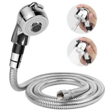 Shampoo Bowl Hose and Sprayer Kit, 1/4" Nut Stainless Steel Salon Sink Hose t...