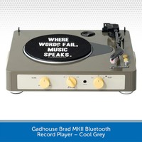 Gadhouse Brad MKII Bluetooth USB Vinyl Record Player 3-Speed Turntable Grey