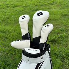 Classic White-ping Golf Driver Wood Hybrid Putter Club HeadCover 135UT Magnetic