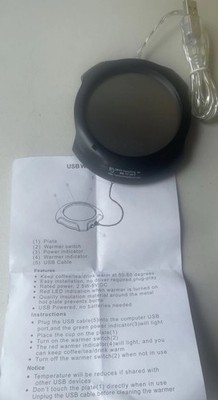 NEW USB Mug Warmer Coffee Cup Heater Plate 2.5W LED Indicator Black