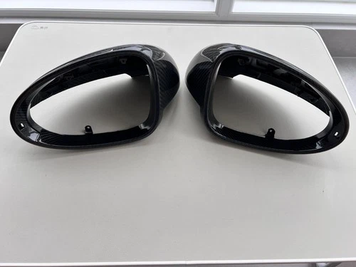 Dry Carbon Fiber Mirror Cover Cap Fit Porsche Macan 95B 2014-21 W/O Lane Assist