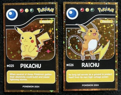 PIKACHU X RAICHU EVOLUTION - POKEMON KANTO CCG POKEDEX BLACK RE-EDITIONS