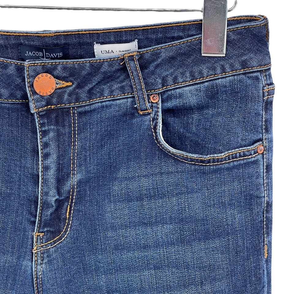Pantalones de mezclilla Jacob Davis para mujer Uma ajustados corte bota azul elástico corte bota talla 29 Foto 3 de 4