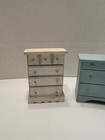 Vintage Dollhouse Wooden Dressers Lot Of 2 Blue & White — photo 3