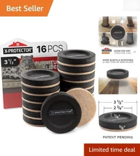 Universal 16 Pack Felt Furniture Sliders 3 ½” - Effortless Floor Protection