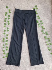 Karen Millen Black Virgin Wool Blend Tailored Flare Trousers Vintage Y2k