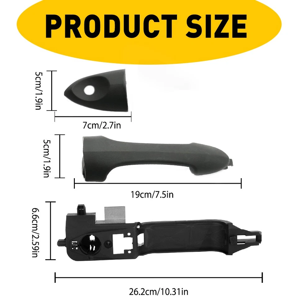 Manija de puerta exterior derecha derecha y soporte negro para Ford Focus EH 2000-2007 Foto 2 de 4