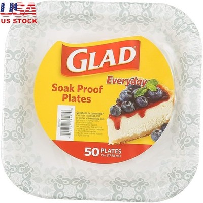 Soak Proof Disposable Paper Plates Desserts Snacks Casual Dining Cleanup New