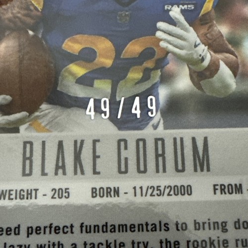 2024 Panini Prizm Deca Blake Corum Orange Prize Rookie RC #/49 Rams - Picture 3 of 3