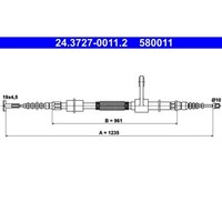 ATE Handbremsseil 1235Mm Passend FüR Alfa Romeo 147 | 24.3727-0011.2