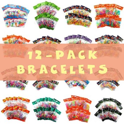 12-Pack Silly Bands Bracelets Various Themes Shapes Animals Sports Music Etc.