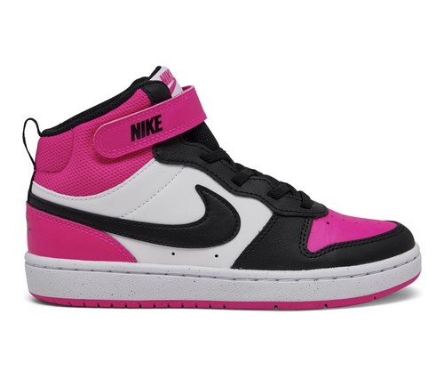 Nike weiß schwarz und pink Turnschuhe mittelhoch Freizeit mit Streifen Größe 6 Jahre neu ohne Karton - Bild 3 von 7