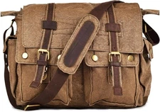 LEATHER VILLAGE Canvas Messenger Shoulder Bag for Men & Women – Stylish Crossbod