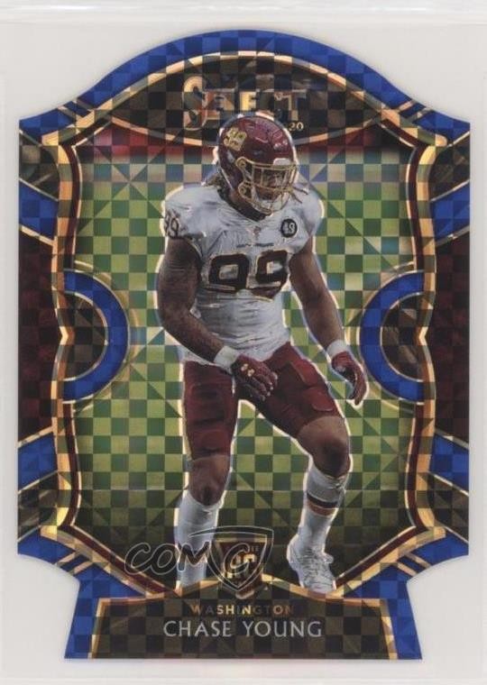 2020 Panini Select Concourse Blue Prizm Die-Cut Chase Young #64 Rookie RC 12g7