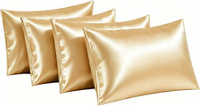Satin Pillowcase for Hair and Skin, Super Soft Similar to Silk Pillow Cases 4 Pa