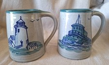 2 Great Bay Pottery Coffee Mugs Handmade Tugb...