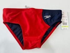 Speedo Eco Endurance Swim Brief Size 30 High Risk Red Navy NWT