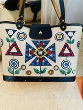 1960s Enid Collins Jewel Purse Handbag Moonlight Floral Flowers Vintage