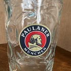 PAULANER MUNCHEN 1 Liter Dimpled German Munich Beer Stein Glass Mug Excellent — photo 2