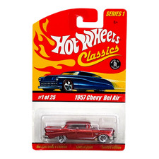 HOT WHEELS 1957 Chevy Bel Air Red Classics Series 1 Chevrolet H7066 2005