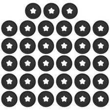 35mm Plastic Book Binding Discs, 33 Pack Expansion Discs Star, Black