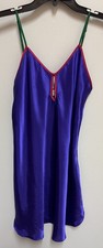 Vintage Victoria  s Secret Purple Liquid Satin Chemise Nightie Gown Medium