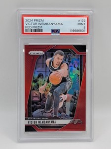 2024 Panini Prizm Victor Wembanyama Red Prizm #172 PSA 9 Mint /299 - Spurs