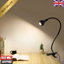 Flexible Clamp Clip On USB Desk Lamp Reading Light LED Bed Table Bedside Night