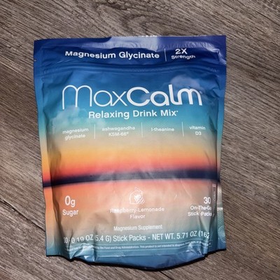 Relaxing Drink Mix | Raspberry-Lemonade Flavor | Magnesium & KSM-66 MaxCalm