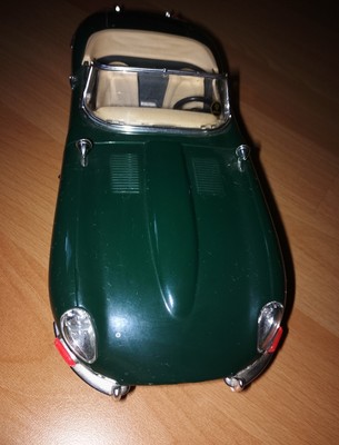 1961 Jaguar E-Type Typ Roadster in grün verde vert green, Franklin Mint in 1:24