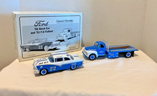 Vintage rare find Eastwood Ford 56 stock car & 51F6 flatbed truck  1/34 scale 