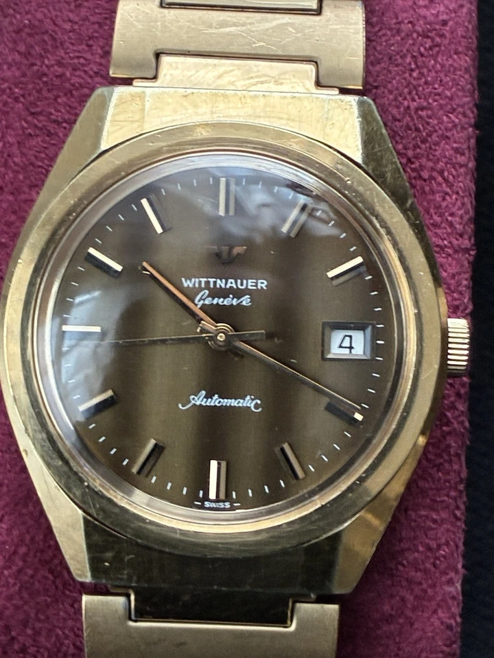 Редкие винтажные мужские автоматические часы WITTNAUER Geneve C11KAS-1 дата швейцарские 1970-е - Изображение 2 из 4