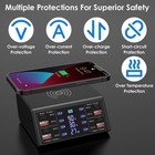 100W 8 Port Multi USB-C PD QC3.0 Fast Charger Phone Wireless Charging Station US