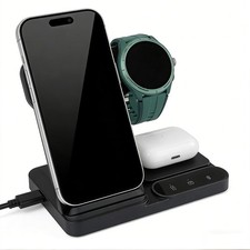 3in1 Wireless Charging Station, Portable Fast Wireless Charger for iPhone Watch