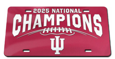 2025 2026 CFP NCAA National Champions Indiana Hoosiers Laser Cut License Plate