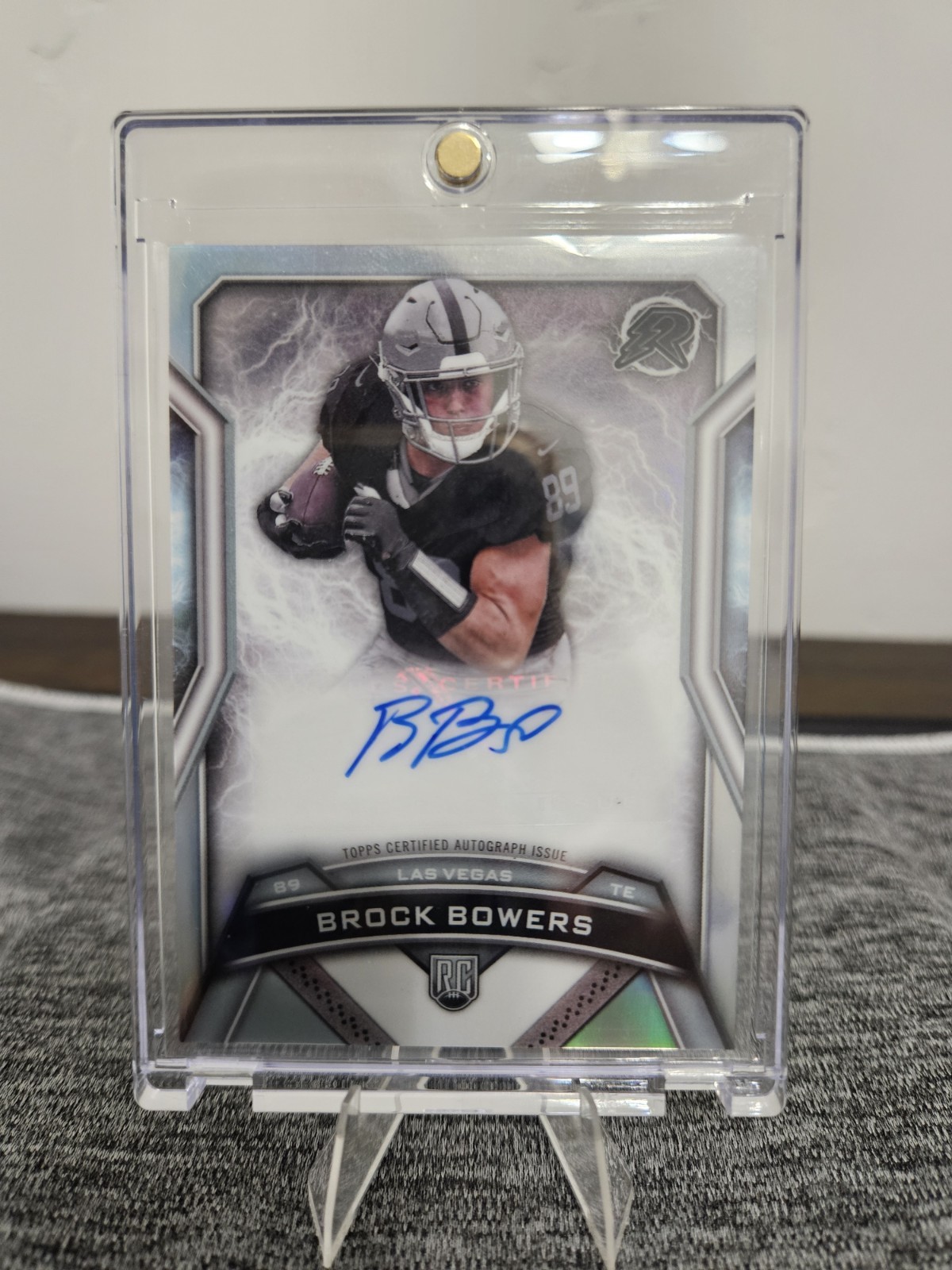 Brock Bowers 2024 Topps Resurgence Football Rookie Auto Refractor Raiders