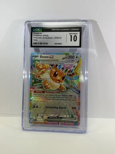 CGC 10 GEM MINT Eevee ex 075/131 Double Rare Prismatic Evolutions Pokemon Card