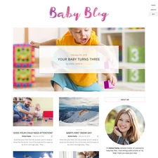 Baby Blog Website Design with Free VPS Web Hosting and Installation