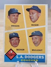 1960 Dodgers Topps Baseball #463 Bobby Bragan / Reiser / Becker / Mulleavy  